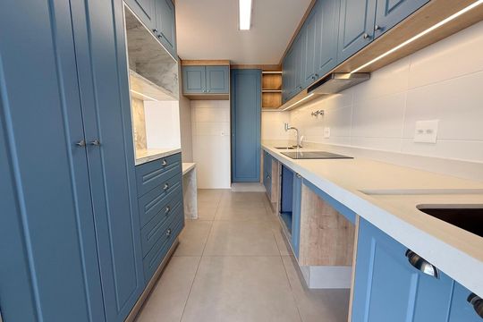 Cozinha de apartamento para alugar com 2 quartos, 52m² em Chácaras São Martinho, Campinas