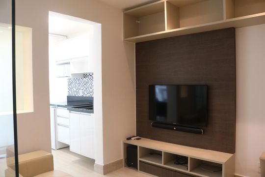 Sala de apartamento para alugar com 1 quarto, 34m² em Barra Funda, São Paulo