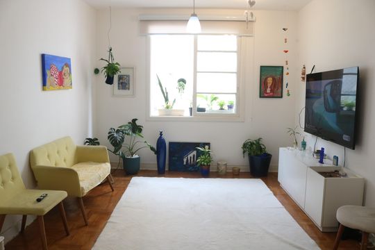 Sala de apartamento para alugar com 1 quarto, 82m² em Santa Cecilia, São Paulo