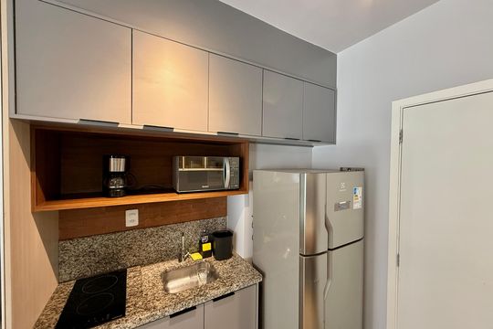 Cozinha  de kitnet/studio à venda com 1 quarto, 29m² em Vila Clementino, São Paulo