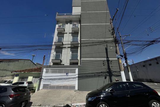 Fachada + Placa de apartamento à venda com 2 quartos, 42m² em Jardim Sao Carlos (zona Leste), São Paulo
