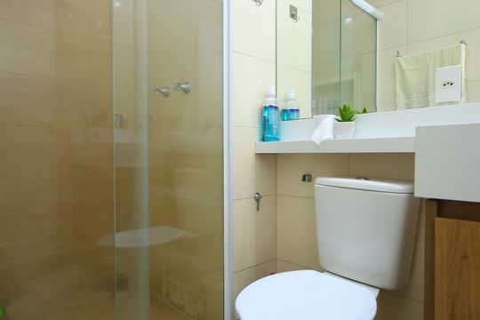 Banheiro de apartamento à venda com 2 quartos, 46m² em Vila Carmosina, São Paulo