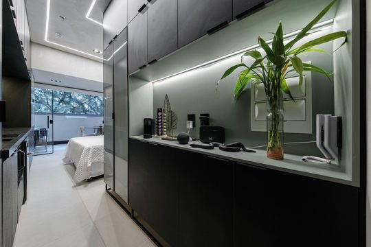 Cozinha de kitnet/studio à venda com 1 quarto, 32m² em Paraíso, São Paulo