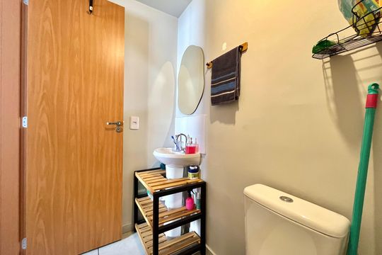 Banheiro da Suíte de apartamento à venda com 1 quarto, 24m² em Jabaquara, São Paulo