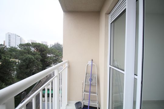 Varanda da Sala de apartamento para alugar com 1 quarto, 28m² em Morumbi, São Paulo