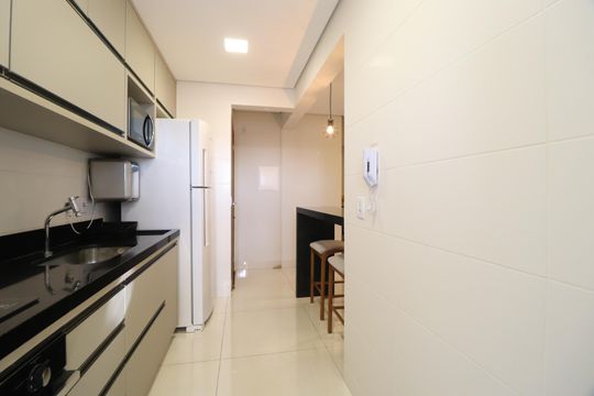Cozinha de apartamento para alugar com 2 quartos, 70m² em Patrimônio, Uberlândia