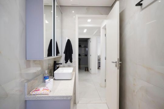 Banheiro de apartamento à venda com 3 quartos, 120m² em Santa Paula, São Caetano do Sul