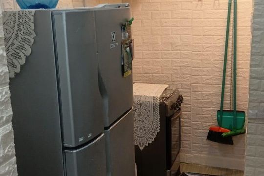 Cozinha de apartamento para alugar com 1 quarto, 37m² em Vila Caiçara, Praia Grande