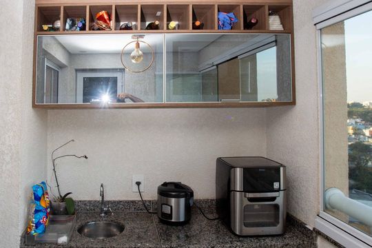 Varanda gourmet de apartamento à venda com 3 quartos, 67m² em Centro, Diadema