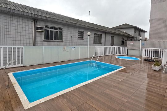 Área Comum - Piscina  de apartamento para alugar com 1 quarto, 54m² em Aparecida, Santos