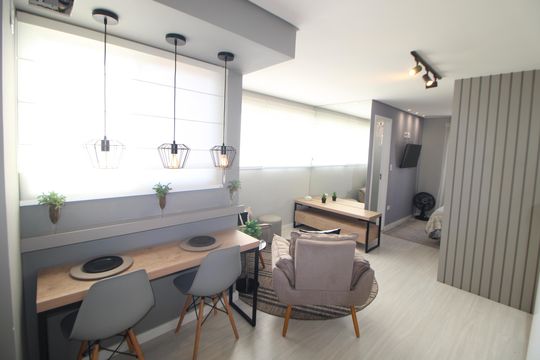 Sala / Cozinha de kitnet/studio para alugar com 1 quarto, 30m² em Vila Dom Pedro Ii, São Paulo