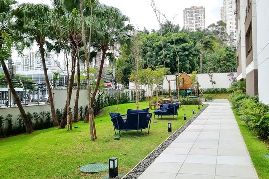 Área comum de kitnet/studio para alugar com 1 quarto, 38m² em Vila Andrade, São Paulo