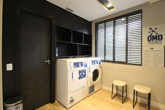 Área Comum - Lavanderia de kitnet/studio à venda com 1 quarto, 26m² em Vila Olímpia, São Paulo