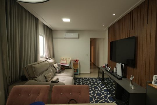 Sala de apartamento para alugar com 3 quartos, 120m² em Vila Valparaíso, Santo André