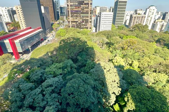 Vista da Suíte de apartamento para alugar com 1 quarto, 45m² em Jardins, São Paulo