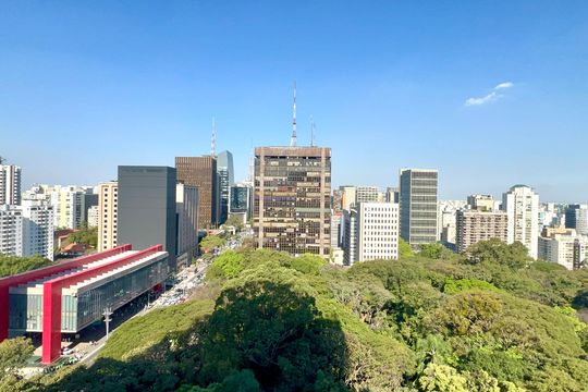 Vista da Suíte de apartamento para alugar com 1 quarto, 45m² em Jardins, São Paulo