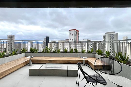 Área comum de kitnet/studio para alugar com 1 quarto, 25m² em Vila Madalena, São Paulo