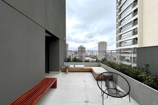 Área comum de kitnet/studio para alugar com 1 quarto, 25m² em Vila Madalena, São Paulo
