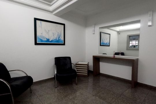 Área Comum - Hall de entrada de apartamento para alugar com 1 quarto, 53m² em Gonzaga, Santos