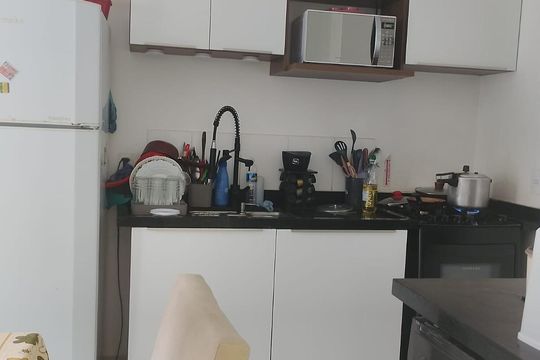 Cozinha de apartamento para alugar com 2 quartos, 34m² em Vila Carmosina, São Paulo