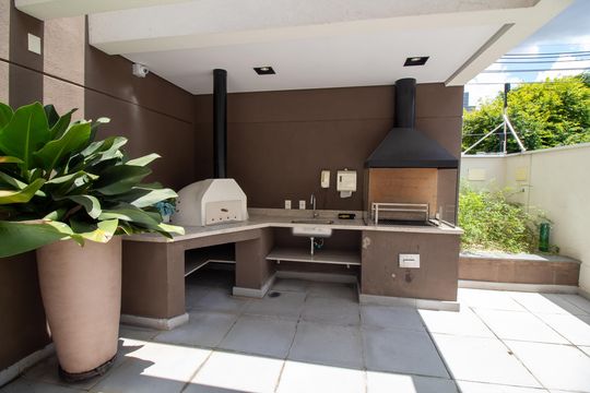 Área comum - Churrasqueira de kitnet/studio para alugar com 1 quarto, 37m² em Itaim Bibi, São Paulo