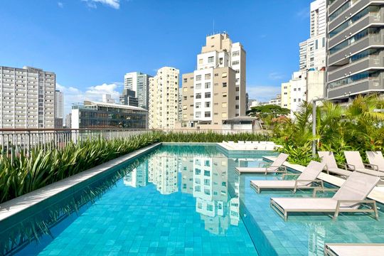 Piscina de apartamento à venda com 2 quartos, 56m² em Vila Anglo Brasileira, São Paulo