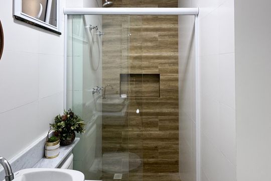 Banheiro Social de apartamento para alugar com 2 quartos, 107m² em Paulicéia, São Bernardo do Campo