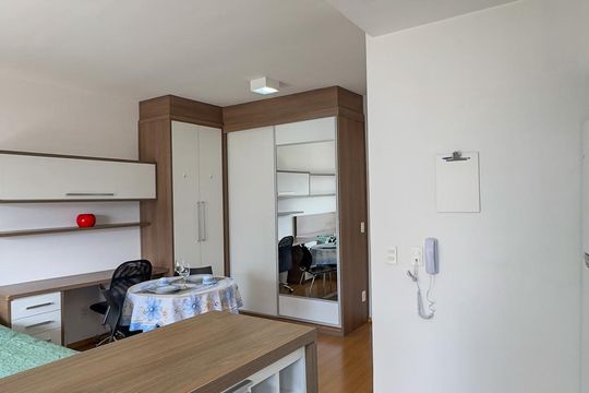 Cozinha de kitnet/studio à venda com 1 quarto, 38m² em Brooklin, São Paulo
