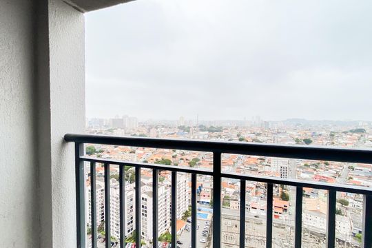 Varanda  de apartamento à venda com 1 quarto, 34m² em Vila Guilhermina, São Paulo