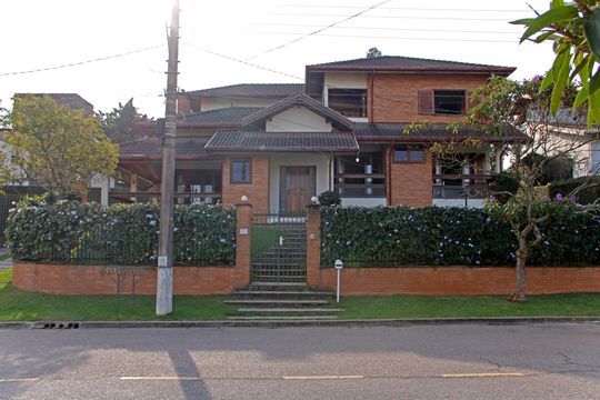 Fachada de casa de condomínio à venda com 5 quartos, 468m² em Condomínio Estância Marambaia, Vinhedo
