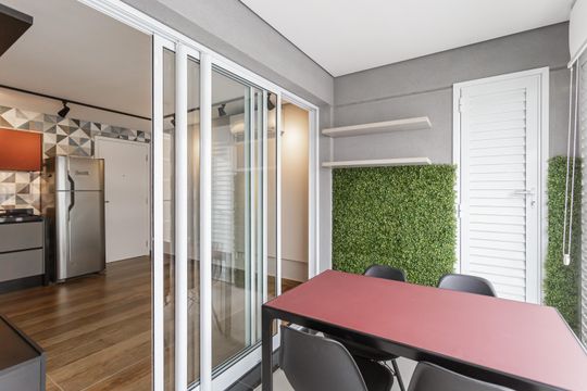 Varanda de apartamento à venda com 1 quarto, 40m² em Indianópolis, São Paulo