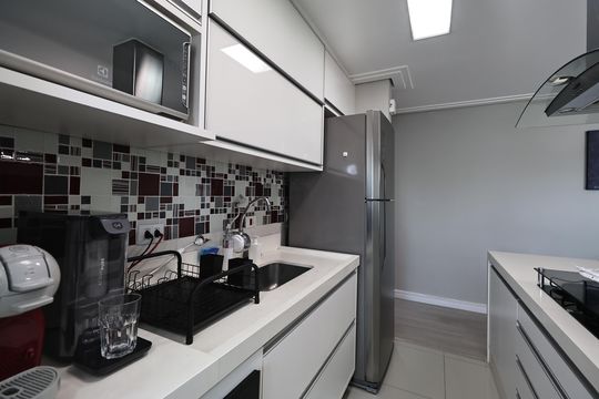 Cozinha de apartamento à venda com 3 quartos, 83m² em Vila Floresta, Santo André