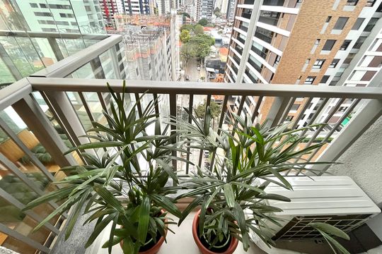 Varanda da Suíte  de apartamento para alugar com 1 quarto, 55m² em Vila Clementino, São Paulo