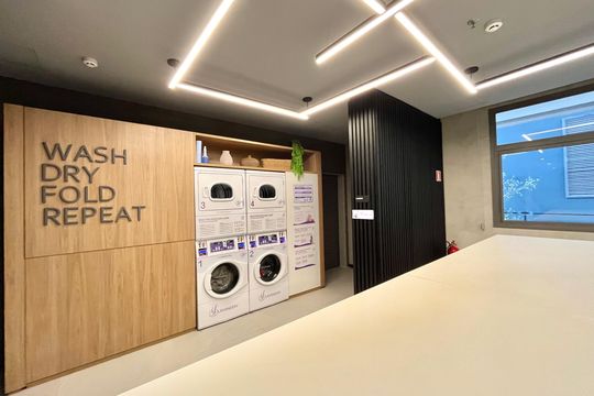 Área comum - Lavanderia  de apartamento para alugar com 1 quarto, 55m² em Vila Clementino, São Paulo