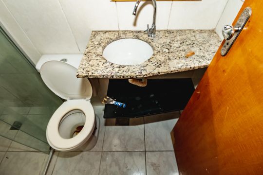 Banheiro da suíte de apartamento para alugar com 2 quartos, 60m² em Santa Rosa, Belo Horizonte