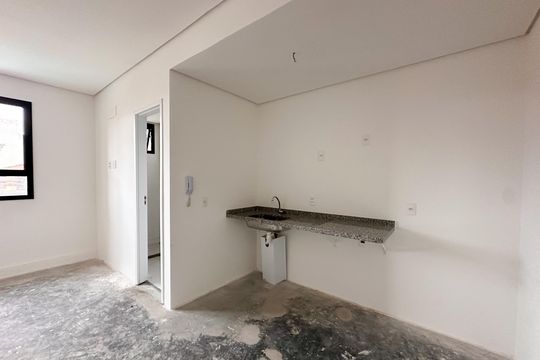 Cozinha de apartamento à venda com 1 quarto, 25m² em Vila Campestre, São Bernardo do Campo