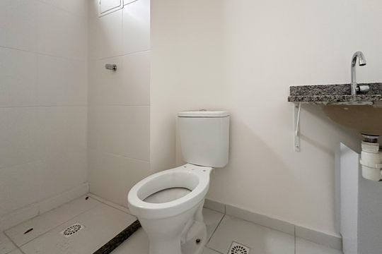 Banheiro Social de apartamento à venda com 1 quarto, 25m² em Vila Campestre, São Bernardo do Campo