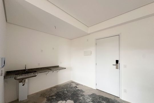 Cozinha de apartamento à venda com 1 quarto, 25m² em Vila Campestre, São Bernardo do Campo