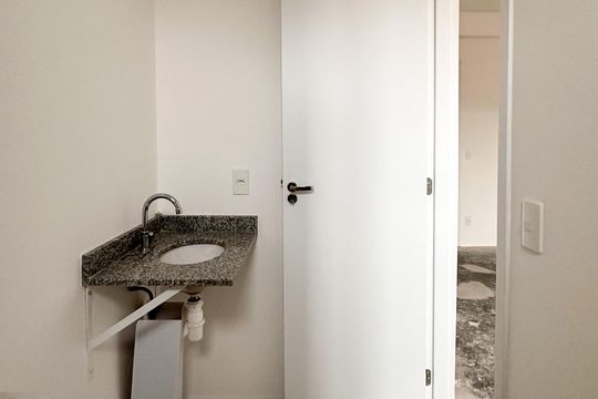 Banheiro Social de apartamento à venda com 1 quarto, 25m² em Vila Campestre, São Bernardo do Campo
