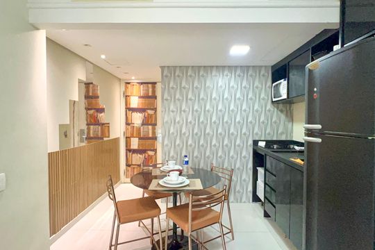 Cozinha de kitnet/studio à venda com 1 quarto, 32m² em Jardim Paulista, São Paulo
