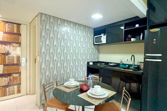 Cozinha de kitnet/studio à venda com 1 quarto, 32m² em Jardim Paulista, São Paulo