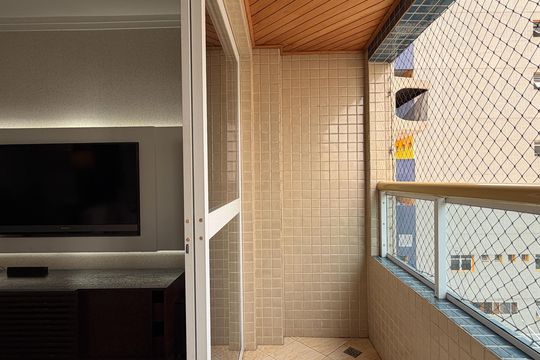 Varanda da Sala de apartamento para alugar com 2 quartos, 110m² em Gonzaga, Santos