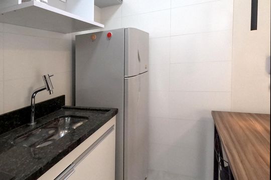 Cozinha Americana e Área de Serviço de apartamento para alugar com 2 quartos, 60m² em José Menino, Santos