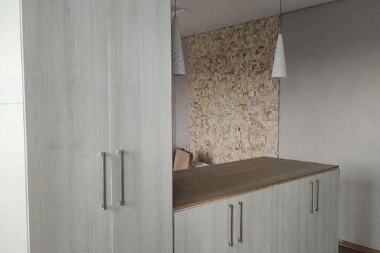 Cozinha de apartamento à venda com 2 quartos, 52m² em Vila Sacadura Cabral, Santo André