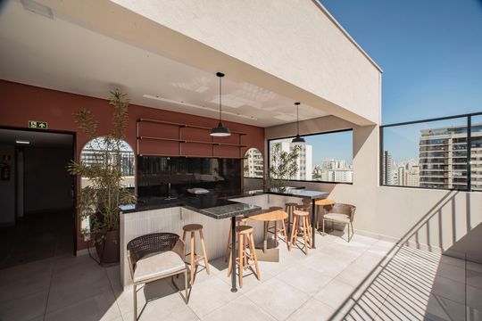 Área comum - Churrasqueira de kitnet/studio para alugar com 1 quarto, 29m² em Vila Clementino, São Paulo