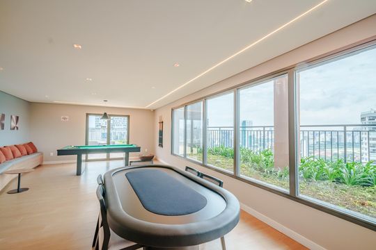 Área comum - Sala de Jogos de kitnet/studio para alugar com 1 quarto, 23m² em Butantã, São Paulo