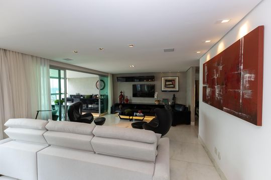 Sala de TV de apartamento à venda com 4 quartos, 198m² em Vila da Serra, Nova Lima