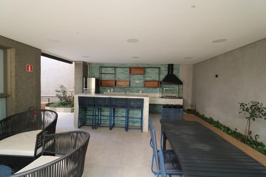 Área comum - Churrasqueira de apartamento para alugar com 1 quarto, 27m² em Vila Independencia, São Paulo