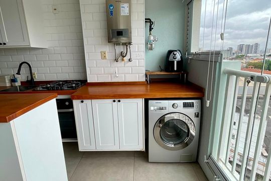 Área de serviço de apartamento para alugar com 1 quarto, 38m² em Belenzinho, São Paulo