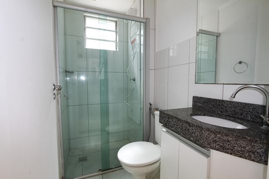 Banheiro Social de apartamento à venda com 2 quartos, 48m² em Estrela do Oriente, Belo Horizonte
